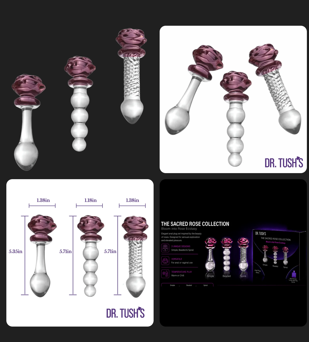 Dr. Tush’s The Sacred Rose Anal Plug & Dildo Trio