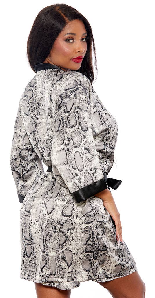 Satin Print Kimono Robe