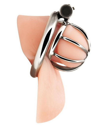 Blue Line Little Cock Chastity Cage - Stainless Steel