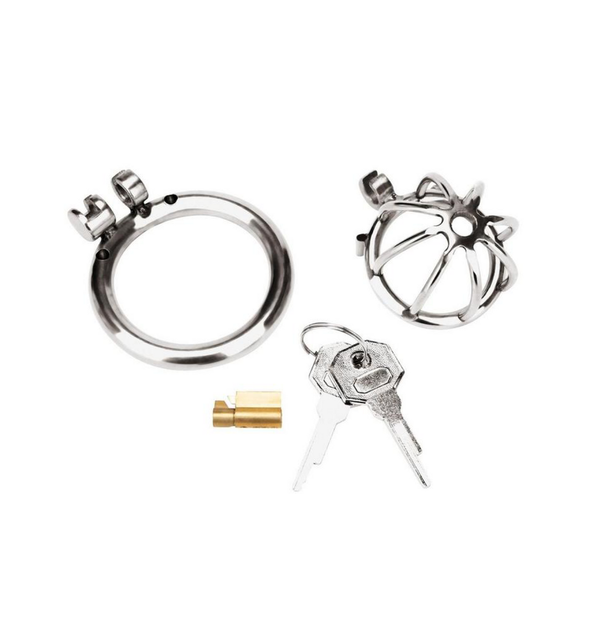 Blue Line Little Cock Chastity Cage - Stainless Steel