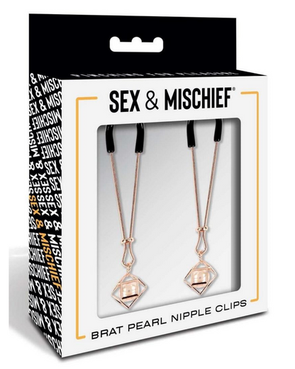 Sex & Mischief Brat Pearl Nipple Jewelry - Rose Gold/White