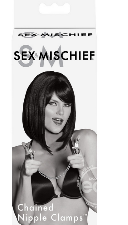 Sex & Mischief Chained Nipple Clamps - Silver