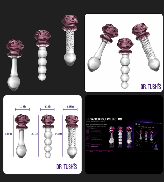 Dr. Tush’s The Sacred Rose Anal Plug & Dildo Trio