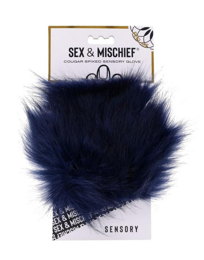 Sex & Mischief Cougar Spiked Sensory Glove - Navy/Gold